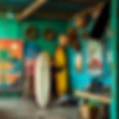 Local surf culture displayed through vibrant artwork and community engagement