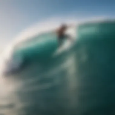 Surfers catching waves at a popular surfing spot in Panama