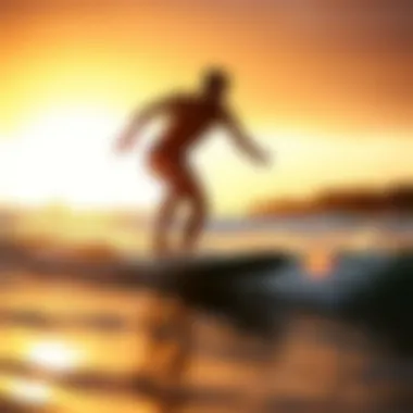 Skimmer Boarding at Dusk Skimmer boarding action captured at sunset