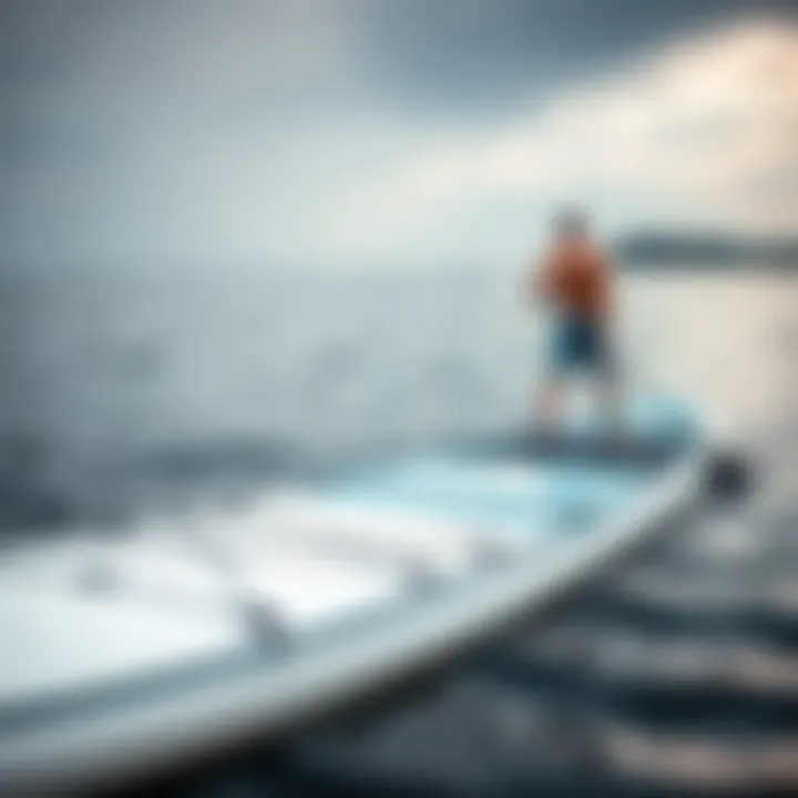 Stability in Water Paddle board displaying stability on calm waters