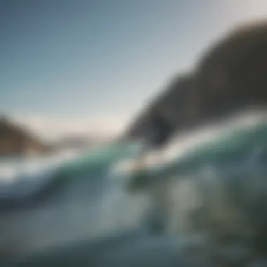 A beginner surfer practicing in calm waters