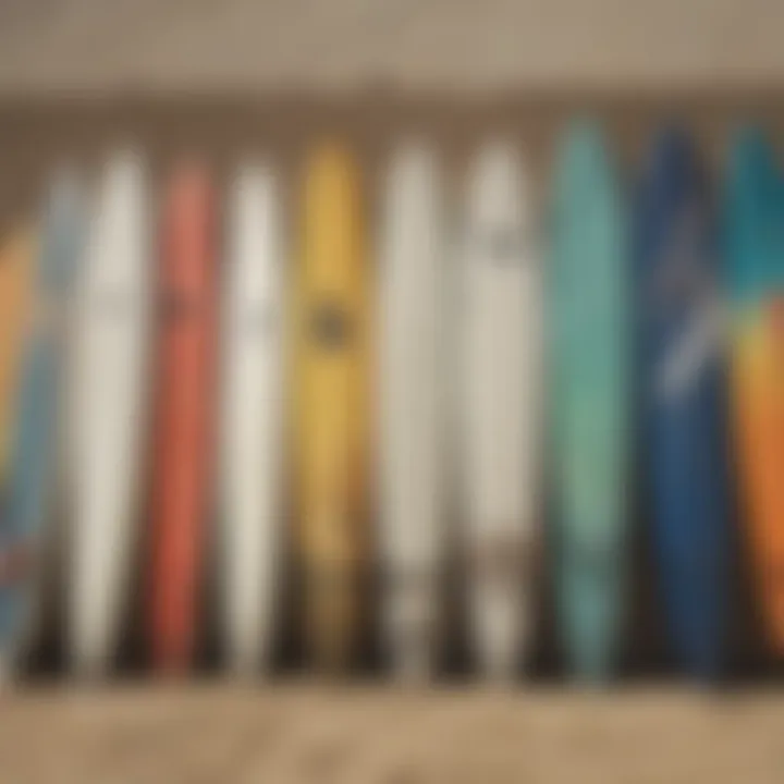 A vibrant surfboard wall showcasing local designs