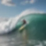 Surfing at Fistral Beach showcasing vibrant waves