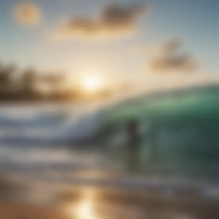 Group of surfers discussing wave conditions on a Florida beach