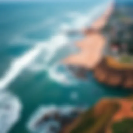 Aerial view of Surfline Steamer Lane showcasing its renowned surf breaks