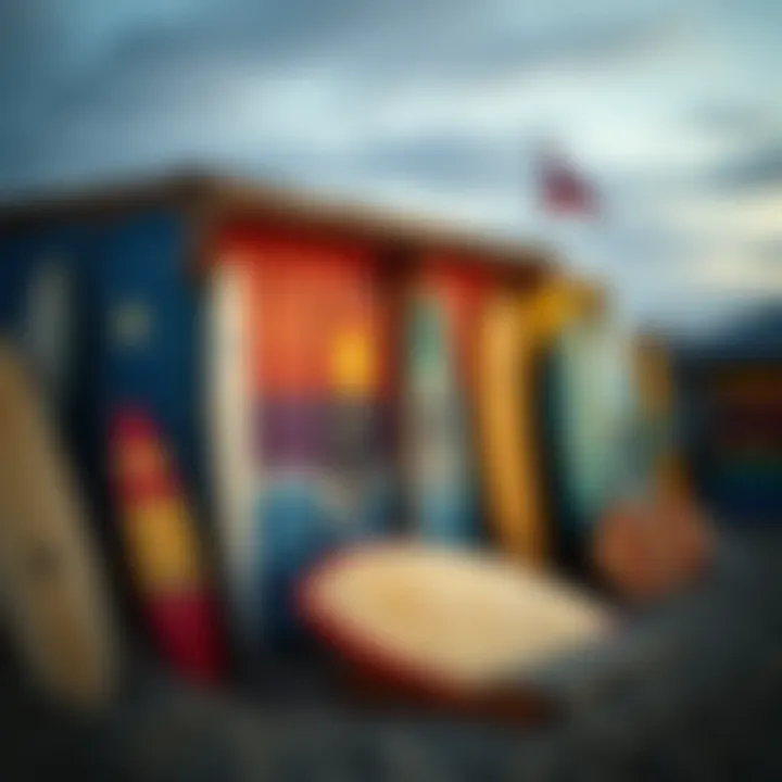 Local surf culture represented by vibrant beachside art at Steamer Lane
