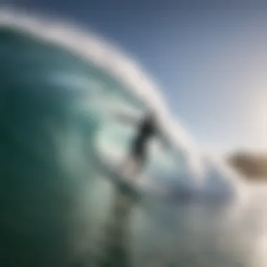 A surfer riding a wave at a popular Margaret River surf spot