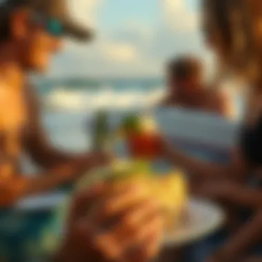 Surfers enjoying surfwiches on a beach