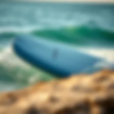 Sleek Design of a Bodyboard Side view of a stylish bodyboard emphasizing its sleek design