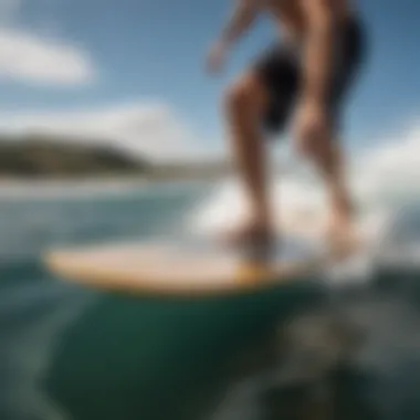 Sleek Skim Board in Action A sleek skim board gliding over the water