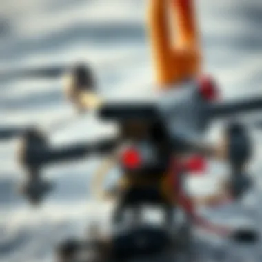 Close-up of a surf fishing drone equipped with fishing gear