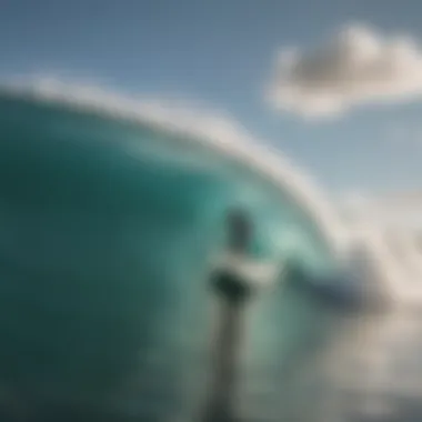 A surfer practicing eco-friendly techniques while enjoying the waves.