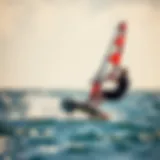 Dynamic wing foiling in action on the water