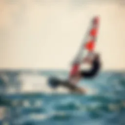 Dynamic wing foiling in action on the water