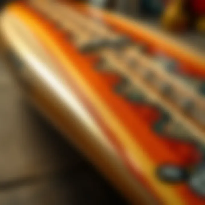 A close-up of advanced materials used in elevated surfboard construction