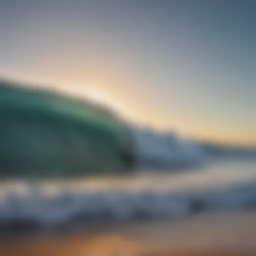 A serene ocean view at sunrise, symbolizing the essence of surfing