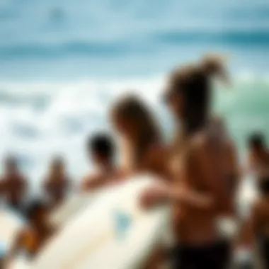 A community gathering celebrating surf culture at the Dolphin Cup