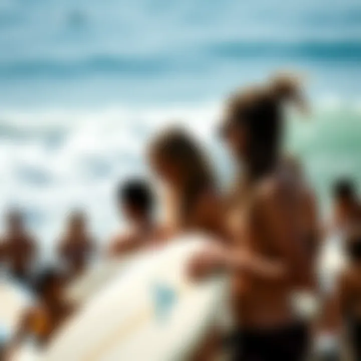 A community gathering celebrating surf culture at the Dolphin Cup