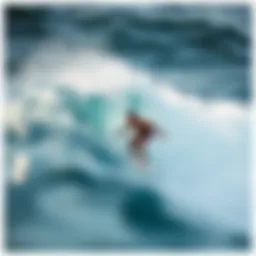 Surfer navigating summer waves