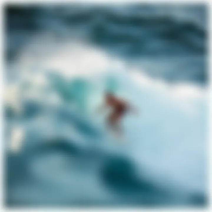 Surfer Riding Summer Swells Surfer navigating summer waves