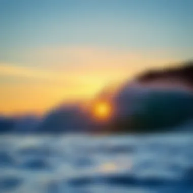 Sunrise Over East Coast Surf Break A serene sunrise over a popular East Coast surf break