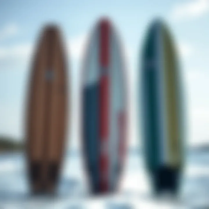 Comparison of various wakesurf board shapes and sizes