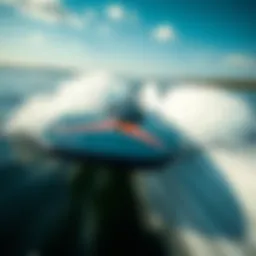 Wakesurf board on a lake showcasing speed dynamics