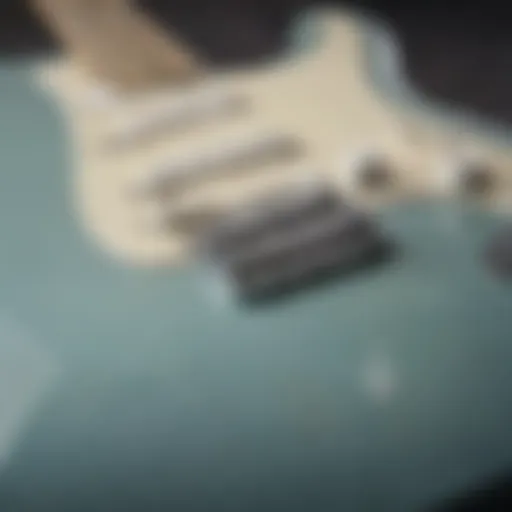 Fender Stratocaster Surf Pearl close-up showcasing unique color finish