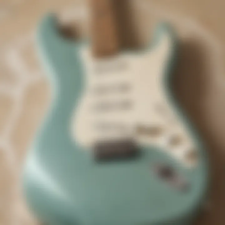 Fender Stratocaster Surf Pearl in a vintage surf music setting