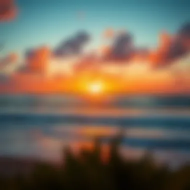 Stunning sunset view over a picturesque surf beach in Mexico