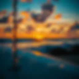 Stunning sunset over a surf beach