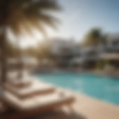 Outdoor pool area of the Marriott Surf Club, showcasing relaxation and luxury