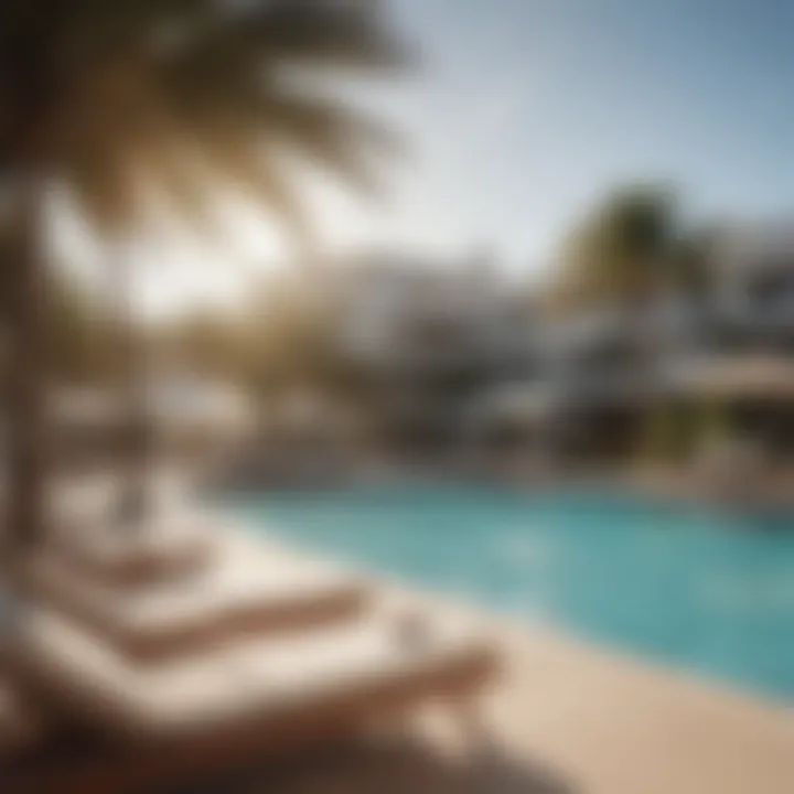 Outdoor pool area of the Marriott Surf Club, showcasing relaxation and luxury