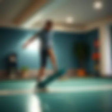 A skateboarder performing a trick in a pool setting