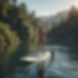 Stable paddle board on calm water