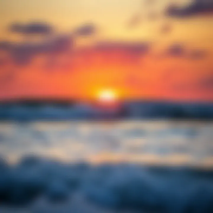 A stunning sunset view over the ocean waves