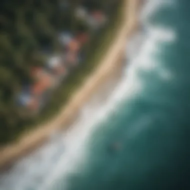 Aerial view of a popular surf spot in Costa Rica