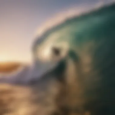 A surfer riding a wave at sunset in Costa Rica