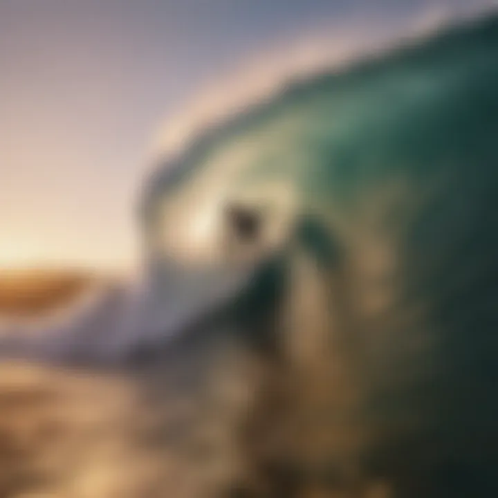 A surfer riding a wave at sunset in Costa Rica