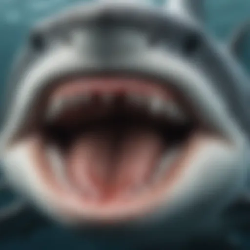 A close-up of a shark's snout highlighting the sensory pores.