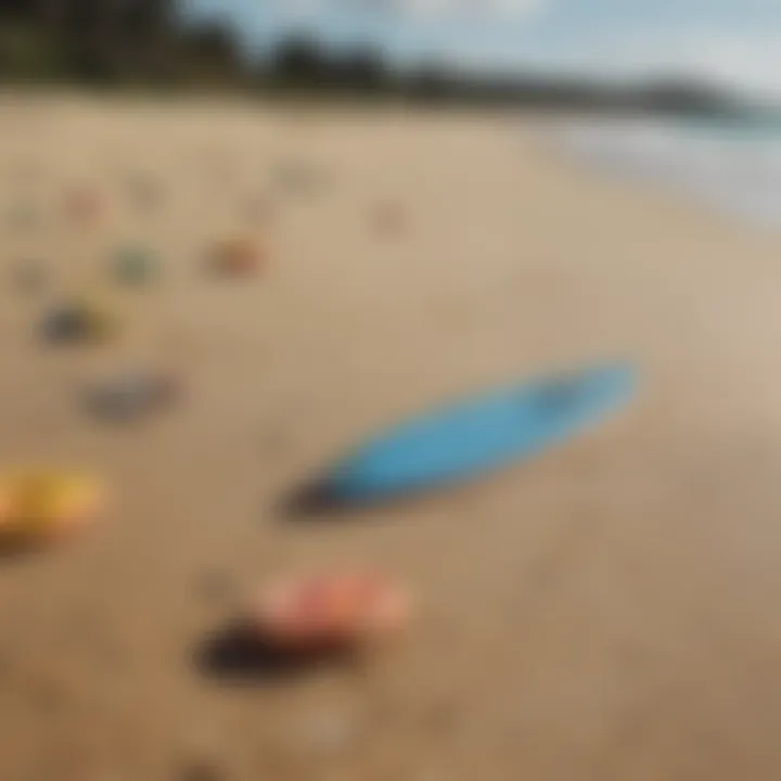 Historical evolution of surfing beach toys showcased in a timeline