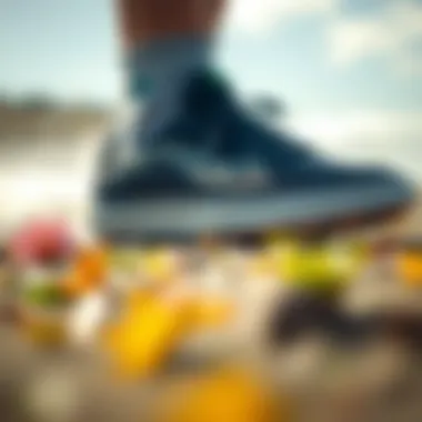 Performance Features of Skate Shoes Performance-focused skate shoes illustrating superior traction for surfers.