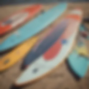 Close-up of the construction materials used in paddle boards