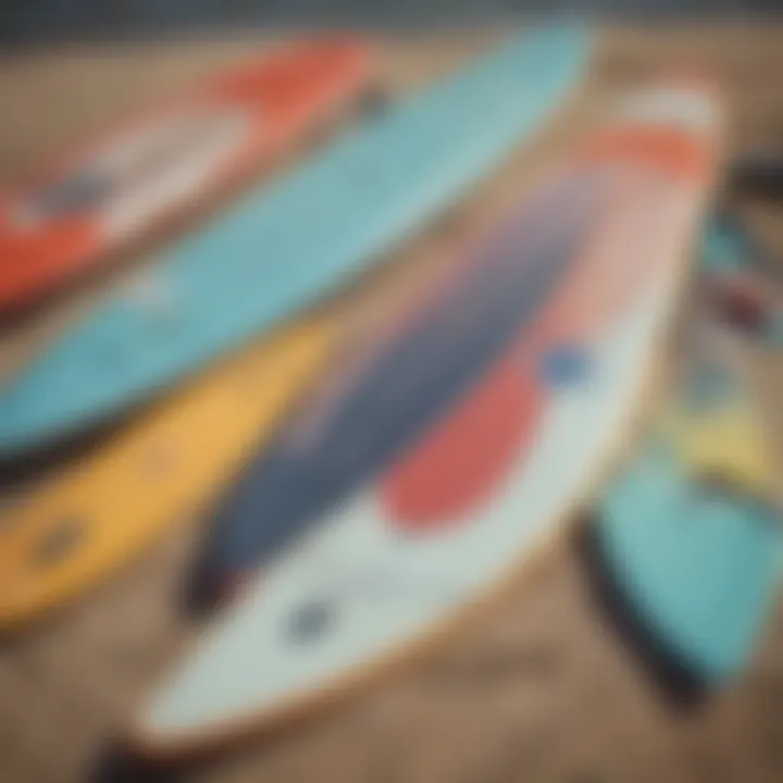 Close-up of the construction materials used in paddle boards