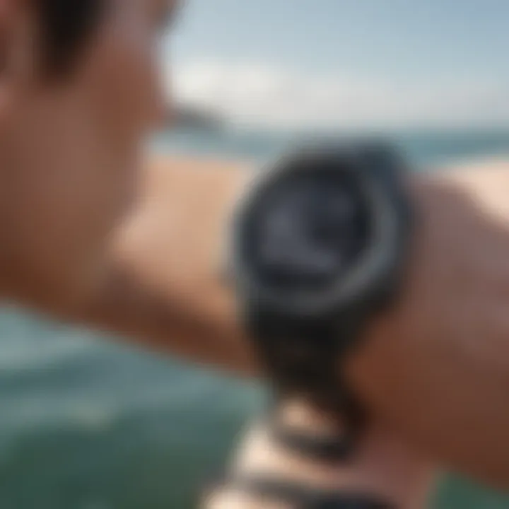 Close-up of Garmin Instinct health tracking metrics