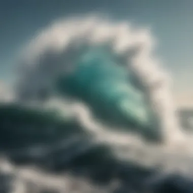 The Power of Wind on Ocean Dynamics A powerful gust of wind sweeping across an ocean surface