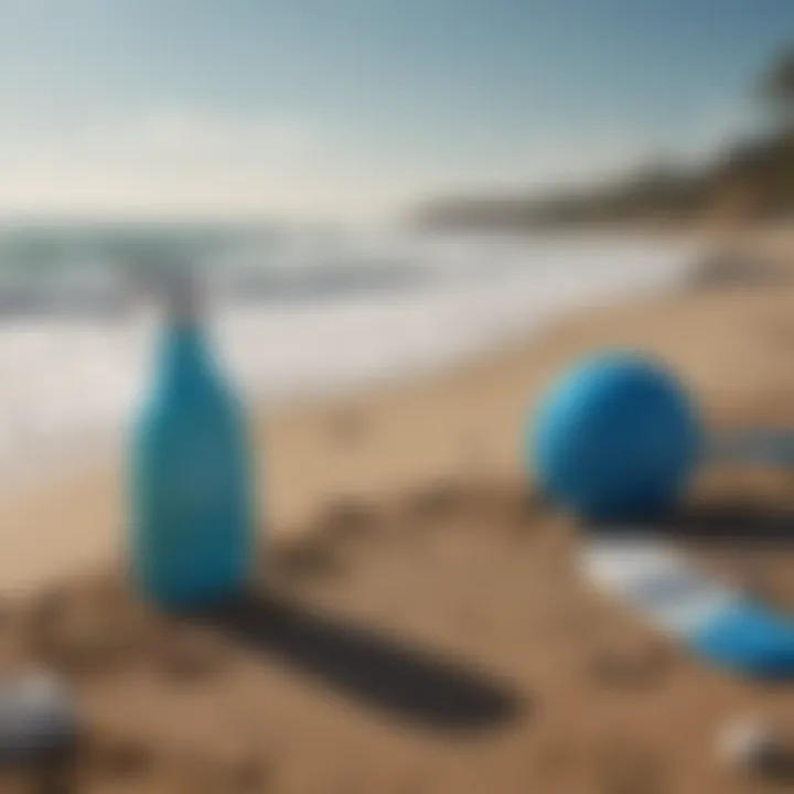 Beach cleanup event with eco-friendly products