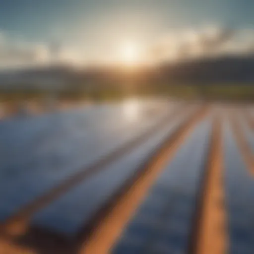 A solar farm harnessing renewable energy