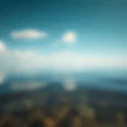 Tranquil water surface reflecting the sky