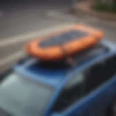 Installation of roof rack pads on a car